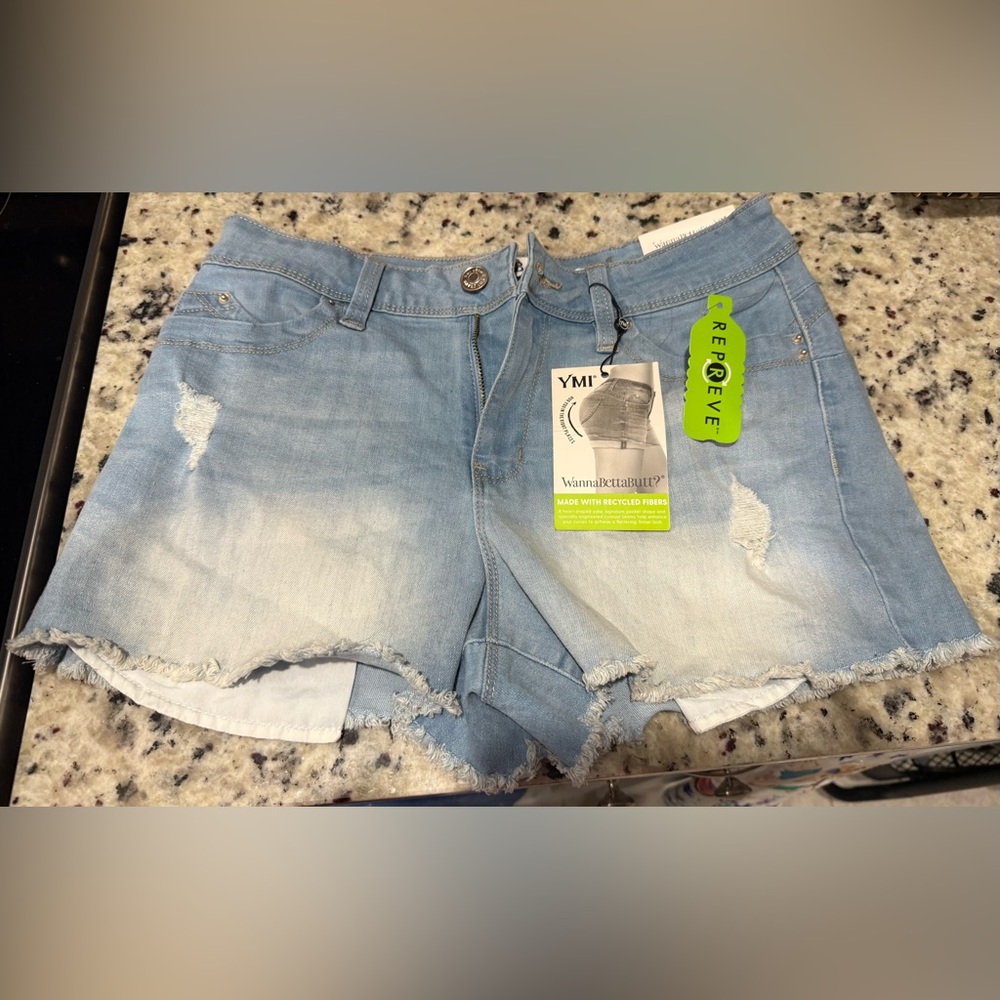 YMI Faded Blue Denim Cutoff Shorts